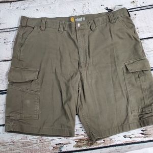 Carhartt Men’s Cargo Shorts Relaxed Fit Size 44 Olive Green Workwear Utility